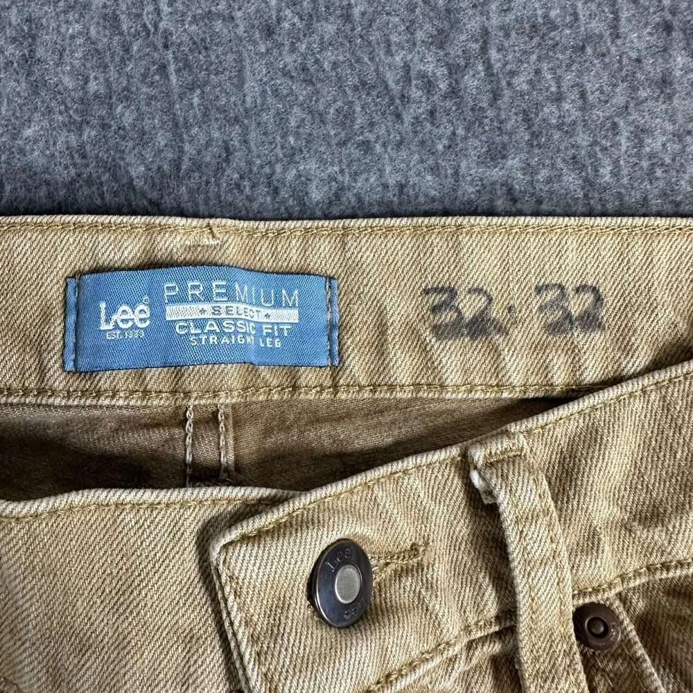Lee Premium Select Classic Fit Straight Leg Jeans Tan‎ Khaki Mens 32x32